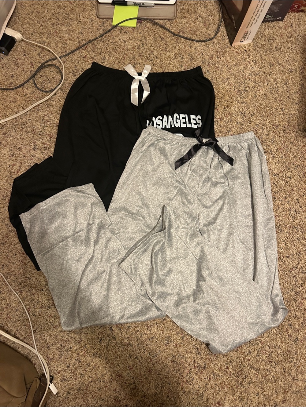 Women's Two-Pack Lounge Pajama Pants in Black and Silver